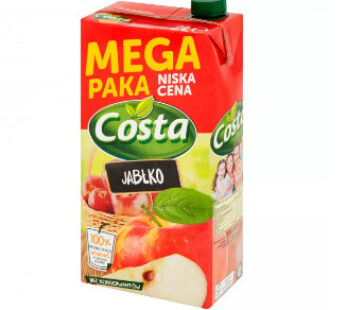 COSTA DRINK 2L ÄPPELKARTONG HORTEX*6