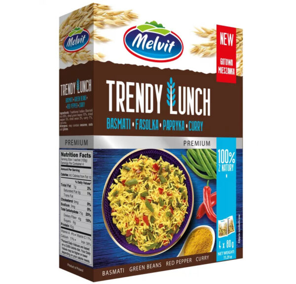 MELVIT TRENDIG LUNCH 4*80G FÄRDIG BASMATI MIX BÖNOR CURRY PAPPOR*6