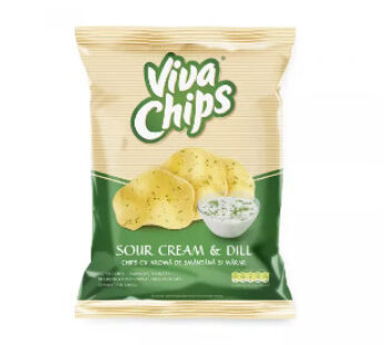 VIVA CHIPS CREAM & DILL – SUR CREAM & DILL 100G*20