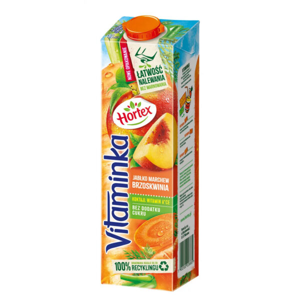 HORTEX VITAMINKA JUICE 1L MOROT-APLE-PERSIKA KARTONG*6