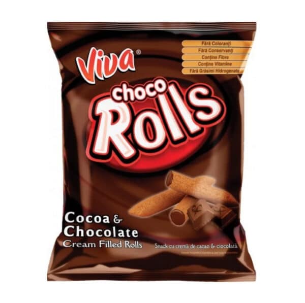 VIVA RÖR MED CHOKLAGDKRÄM 100G EUROPEAN FOOD*18