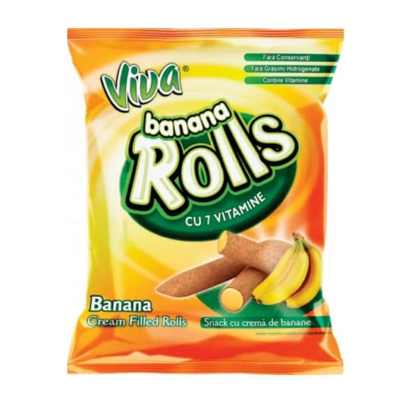 VIVA RÖR MED  BANANKRÄM 100G EUROPEAN FOOD*18